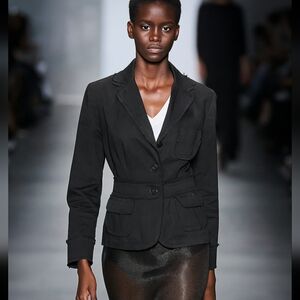 Centre Ville Cotton Navy Blue Jacket Blazer Size 16